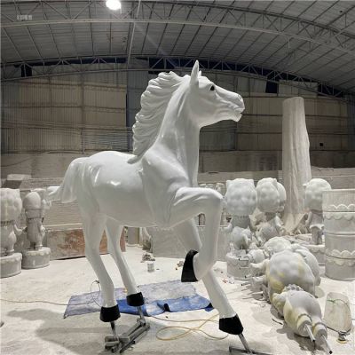 玻璃钢动物马博鱼网页版 公园景观摆件