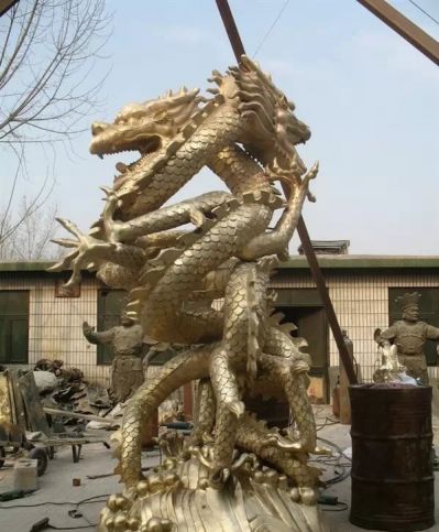 园林景区不锈钢鎏金浮雕两条龙博鱼网页版