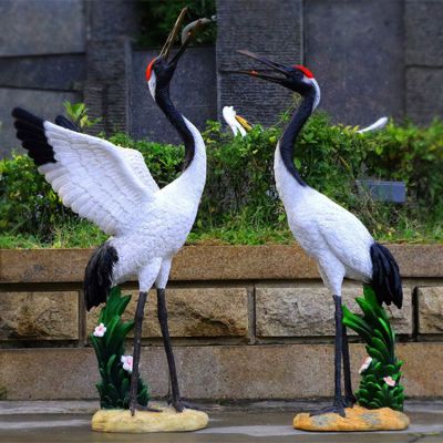玻璃钢仿真仙鹤户外园林池塘动物摆件