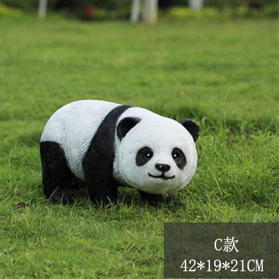 熊猫博鱼网页版-步行街公园小区爬行熊猫公仔玻璃钢博鱼网页版