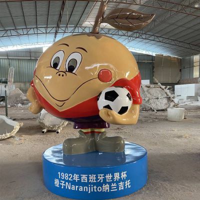 足球场摆放玻璃钢卡通世界杯吉祥物博鱼网页版
