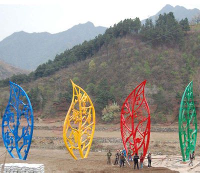 森林景区彩绘不锈钢镂空树叶景观博鱼网页版