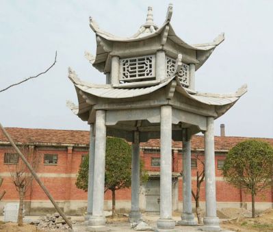 学院操场摆放休闲仿古建双层镂空凉亭博鱼网页版