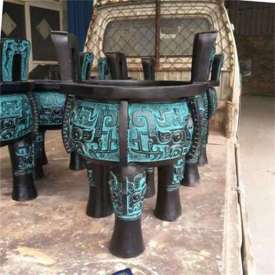 仿古青铜器三足鼎香炉寺院户外大型摆件