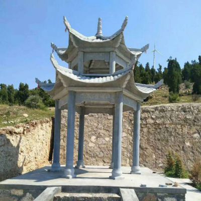 园林石雕凉亭雕刻样式室外公园石亭子长廊博鱼网页版