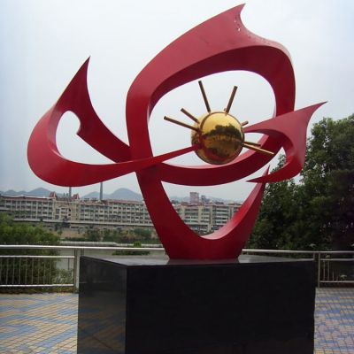 城市广场摆放不锈钢喷漆抽象艺术景观博鱼网页版