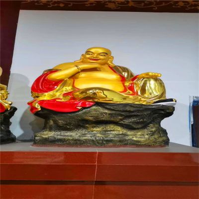寺庙供奉笑佛玻璃钢彩绘手托下巴的十八罗汉博鱼网页版
