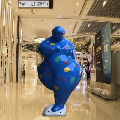 抽象人物摆件玻璃钢创意彩绘大厦商场