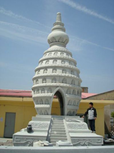 佛塔博鱼网页版-现代景区寺院汉白玉石雕舍利塔博鱼网页版定制