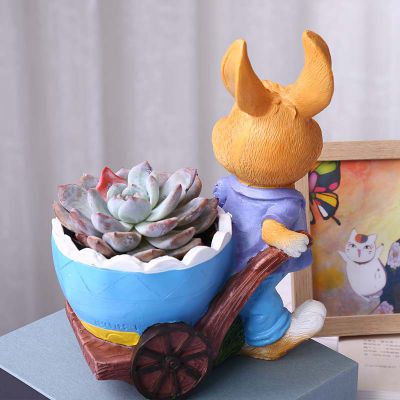 床头摆件一只拉车的玻璃钢兔子博鱼网页版