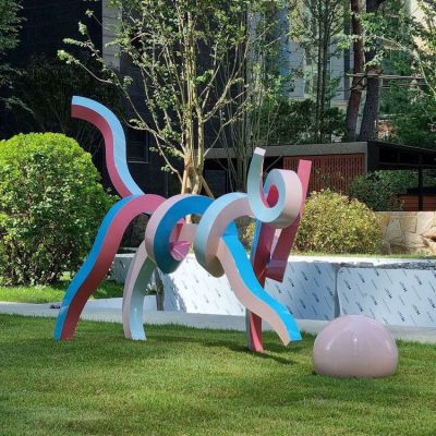 不锈钢园林广场抽象动物景观猫