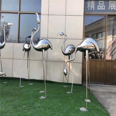 不锈钢镜面抽象景观动物火烈鸟博鱼网页版