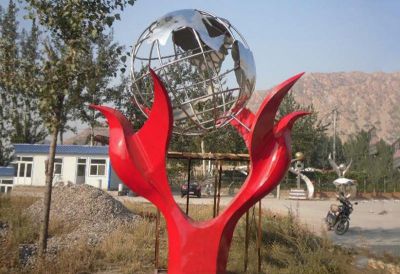 户外草地创意不锈钢地球仪博鱼网页版