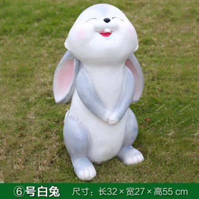 兔子博鱼网页版-花园装饰一只白色玻璃钢兔子博鱼网页版