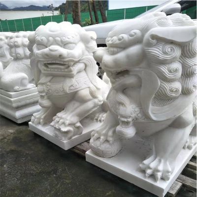 石雕石狮子一对看门镇宅家用祠堂酒店庭院狮子摆件