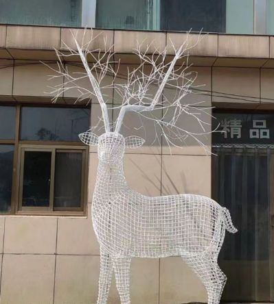 不锈钢镂空户外园林抽象梅花鹿