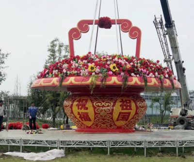 户外广场五谷丰登玻璃钢彩绘花篮博鱼网页版