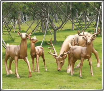 户外草坪铜雕梅花鹿博鱼网页版