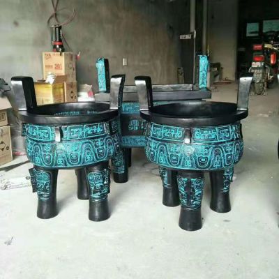 青铜器户外寺庙景区圆形鼎博鱼网页版