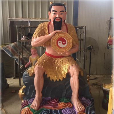 景区摆放玻璃钢彩绘青帝太昊伏羲神像