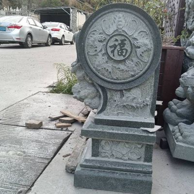 小区别墅青石石雕门口门墩抱鼓石