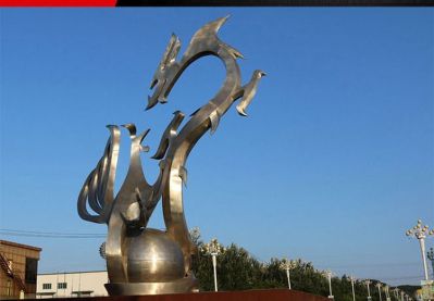 户外广场不锈钢仿铜抽象龙博鱼网页版