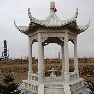 双层晚霞红凉亭长廊 景区石雕博鱼网页版