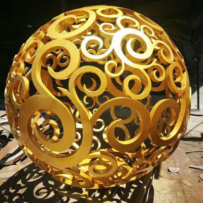 公园抽象不锈钢喷金鎏金工艺摆件