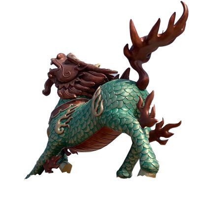 商厦大型玻璃钢彩绘动物景观麒麟博鱼网页版