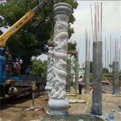 大型石雕龙柱大理石中华柱子园林广场