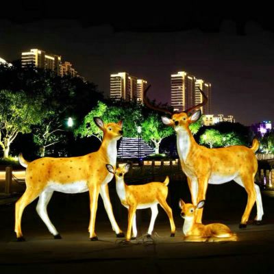 户外公园玻璃钢亮化照明鹿博鱼网页版
