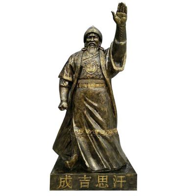 玻璃钢仿铜户外园林人物景观成吉思汗博鱼网页版