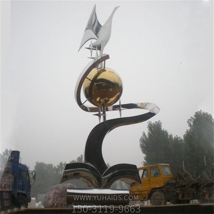 校园广场励志主题不锈钢抽象腾飞博鱼网页版