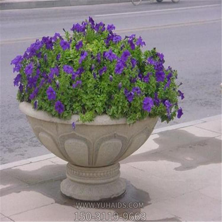 欧式石雕花盆  户外街道摆件博鱼网页版
