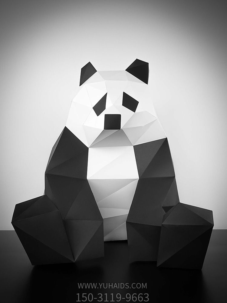 商场园林海边景区摆放的几何创意熊猫玻璃钢博鱼网页版