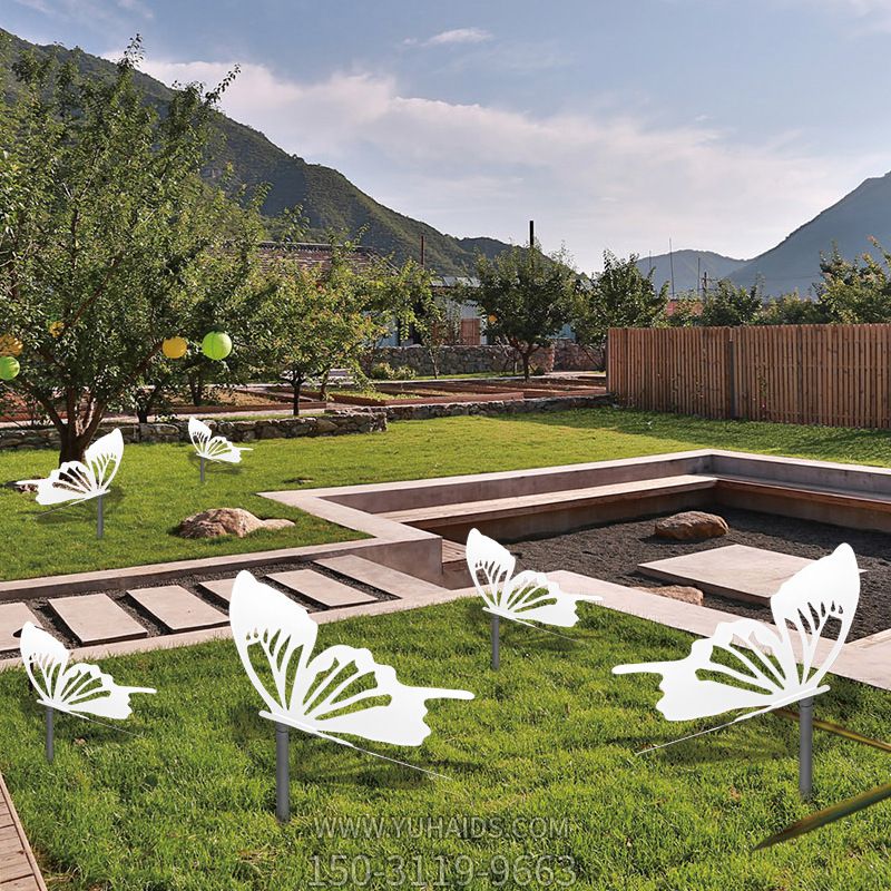 户外多只不锈钢抽象蝴蝶博鱼网页版