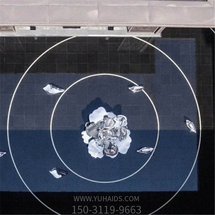 酒店摆放不锈钢镜面荷花水池景观博鱼网页版