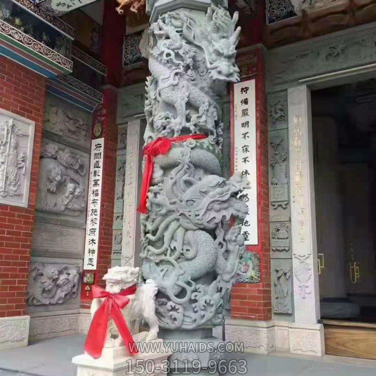 庭院大理石石雕盘龙户外大型龙柱博鱼网页版