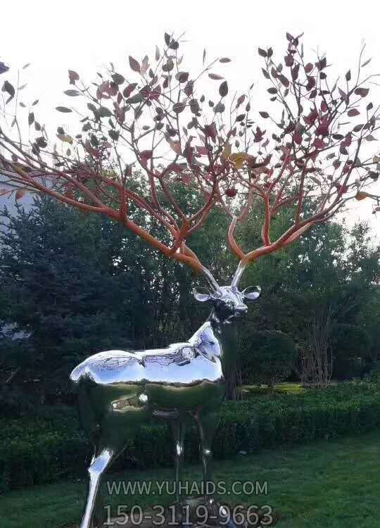不锈钢镜面创意树枝鹿园林房产景观博鱼网页版