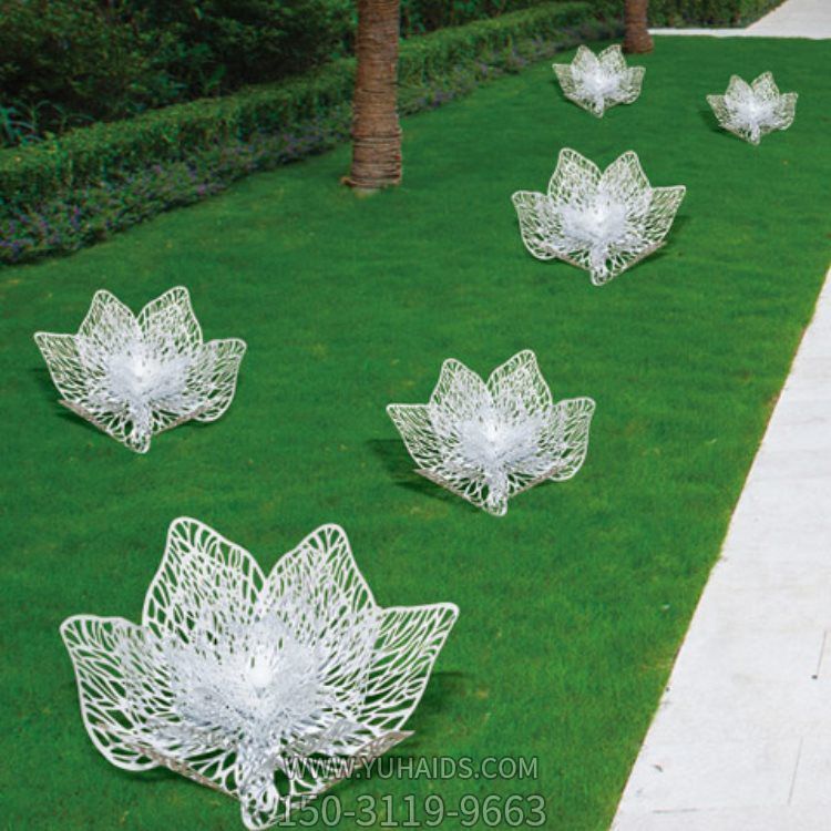 花园草地装饰摆放不锈钢镂空花朵景观小品博鱼网页版