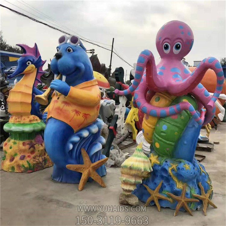 玻璃钢卡通海狮海洋公仔游乐园博鱼网页版