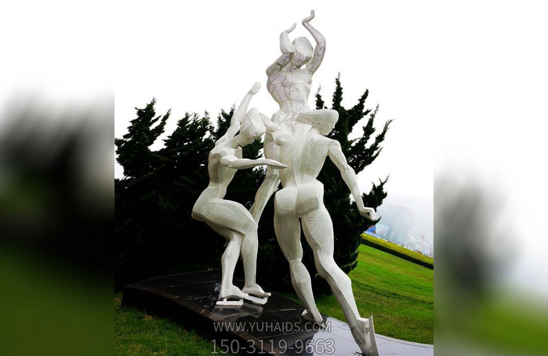 园林景观不锈钢抽象滑冰人物博鱼网页版