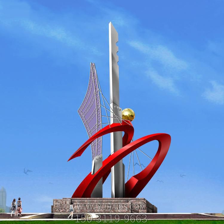 户外广场大型不锈钢抽象园林景观摆件博鱼网页版