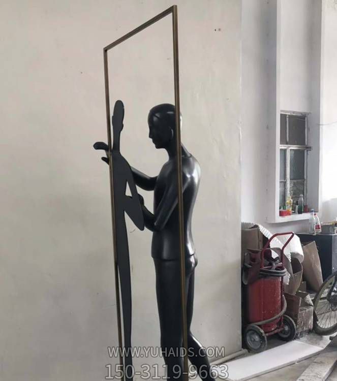 室内园林抽象铜雕人物博鱼网页版