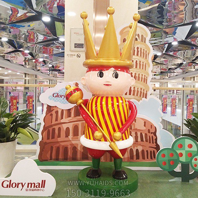 商场装饰玻璃钢卡通王子公仔博鱼网页版