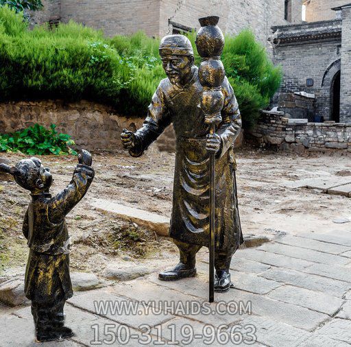 街道摆放玻璃钢仿铜卖冰糖葫芦民俗人物小品博鱼网页版