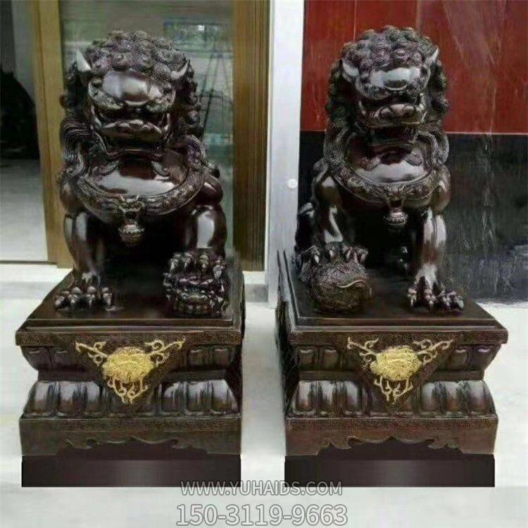 别墅小区门口大型铜雕镇宅招财狮子博鱼网页版
