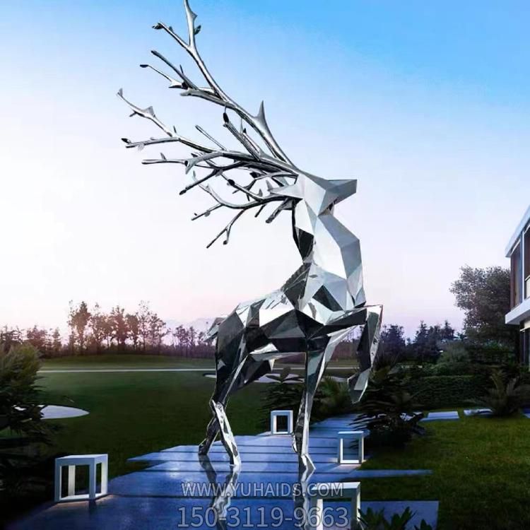 几何不锈钢镜面彩绘 校园景观户外售楼处摆件博鱼网页版