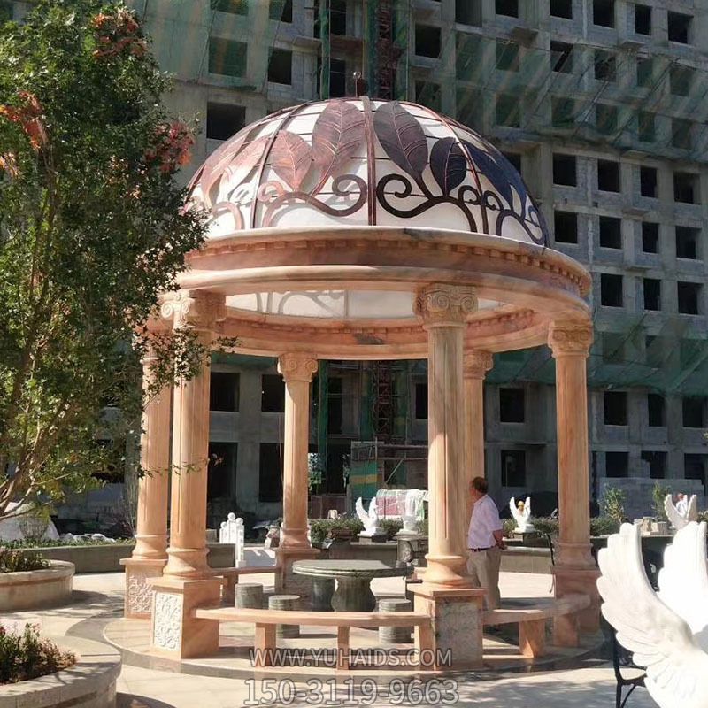 小区公园晚霞红圆形休闲欧式凉亭博鱼网页版