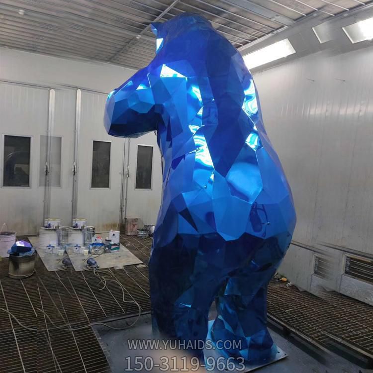 商场户外园林大型不锈钢彩绘抽象动物景观摆件博鱼网页版